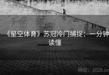 《星空体育》苏冠冷门捕捉：一分钟读懂
